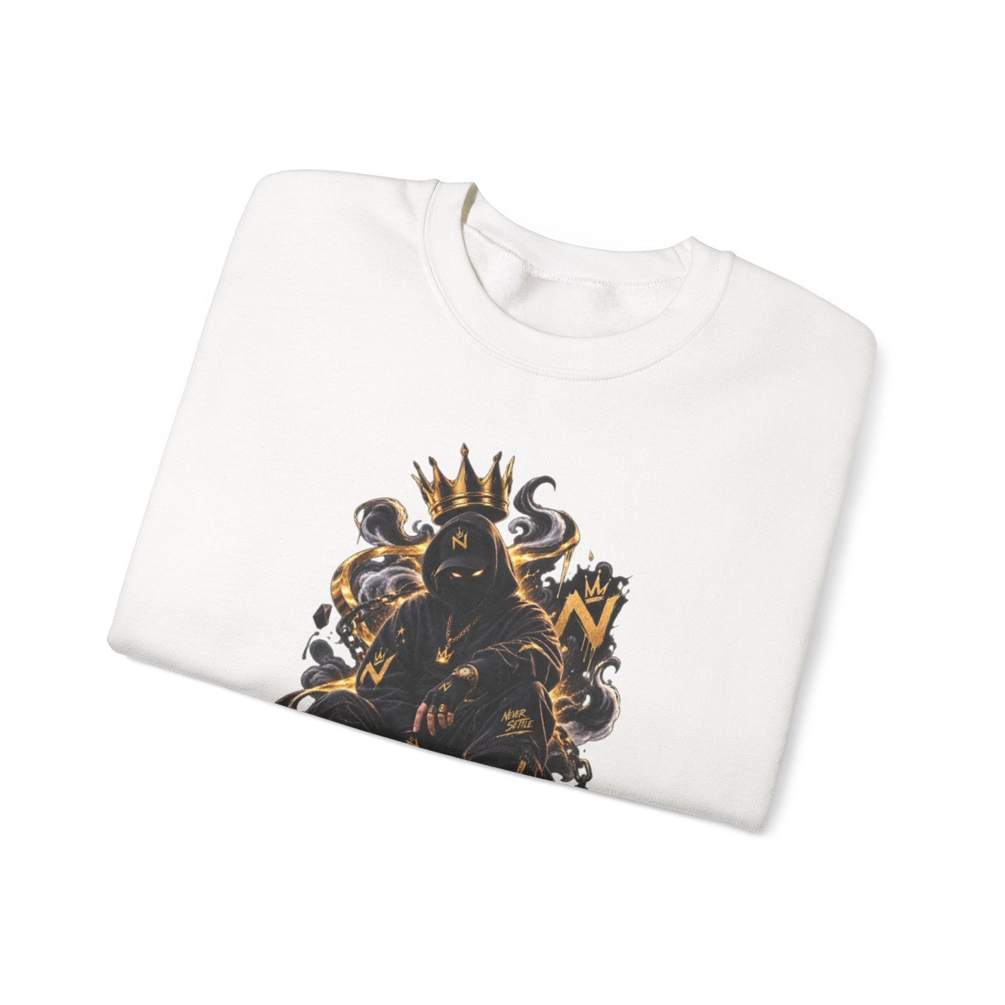 Crewneck Sweatshirt — Majestic Black Panther King Illustration