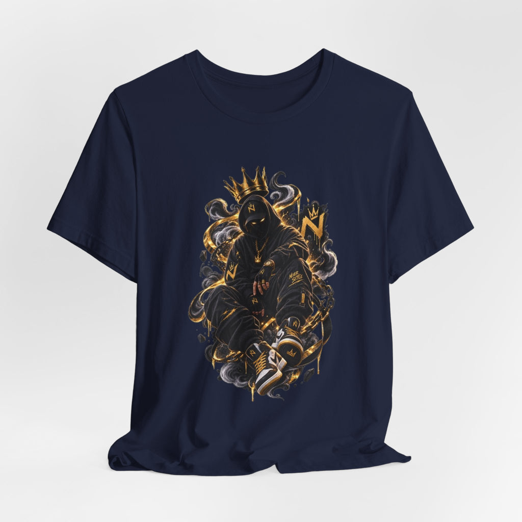 King of Shadows Graphic Tee — Dark Crowned Skull Design