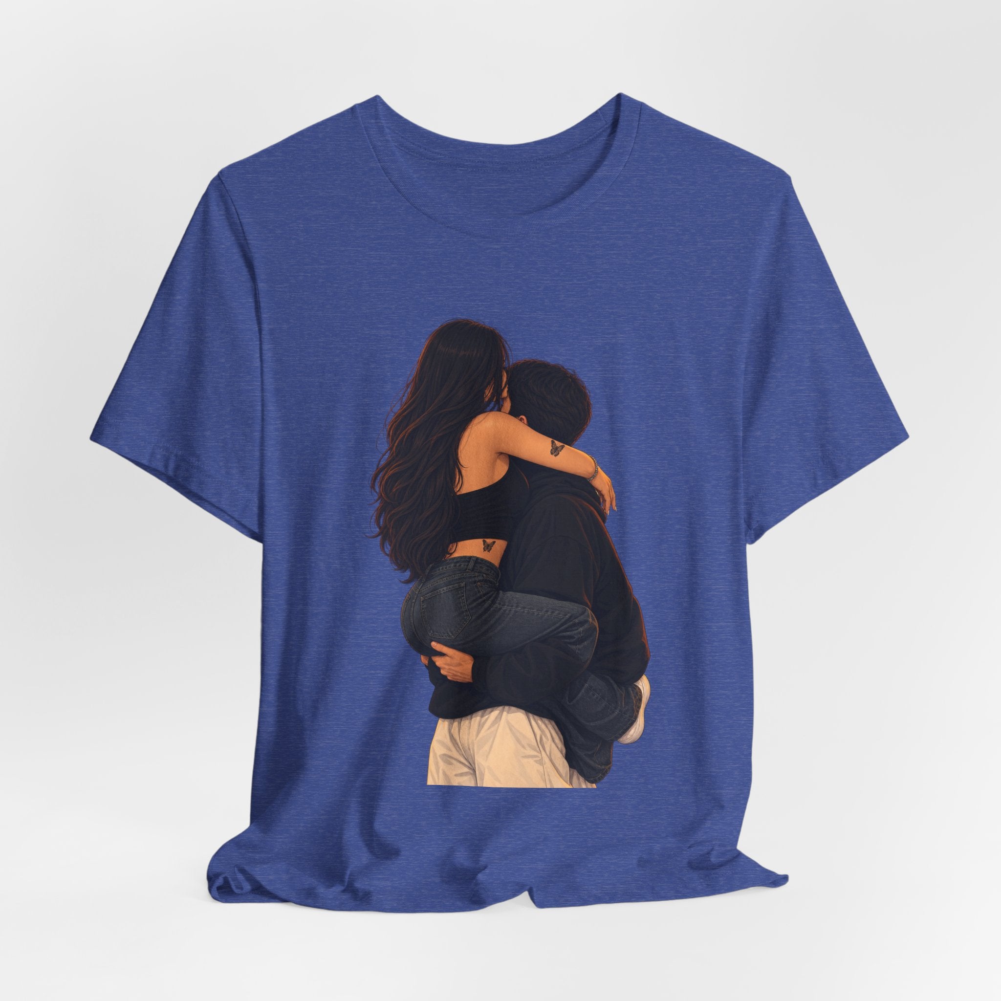 Couple Embrace T‑Shirt — Romantic Hug Graphic Tee