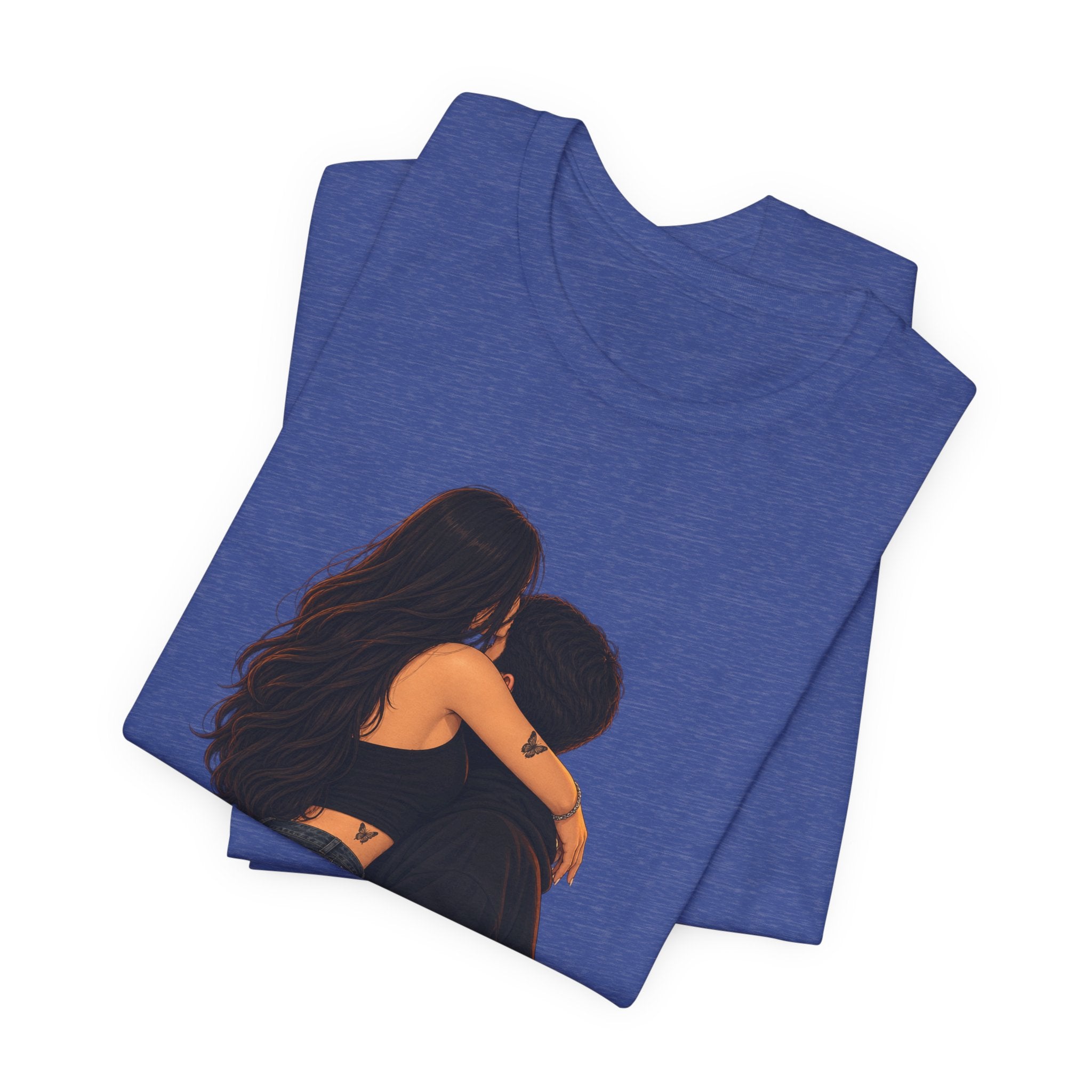 Couple Embrace T‑Shirt — Romantic Hug Graphic Tee