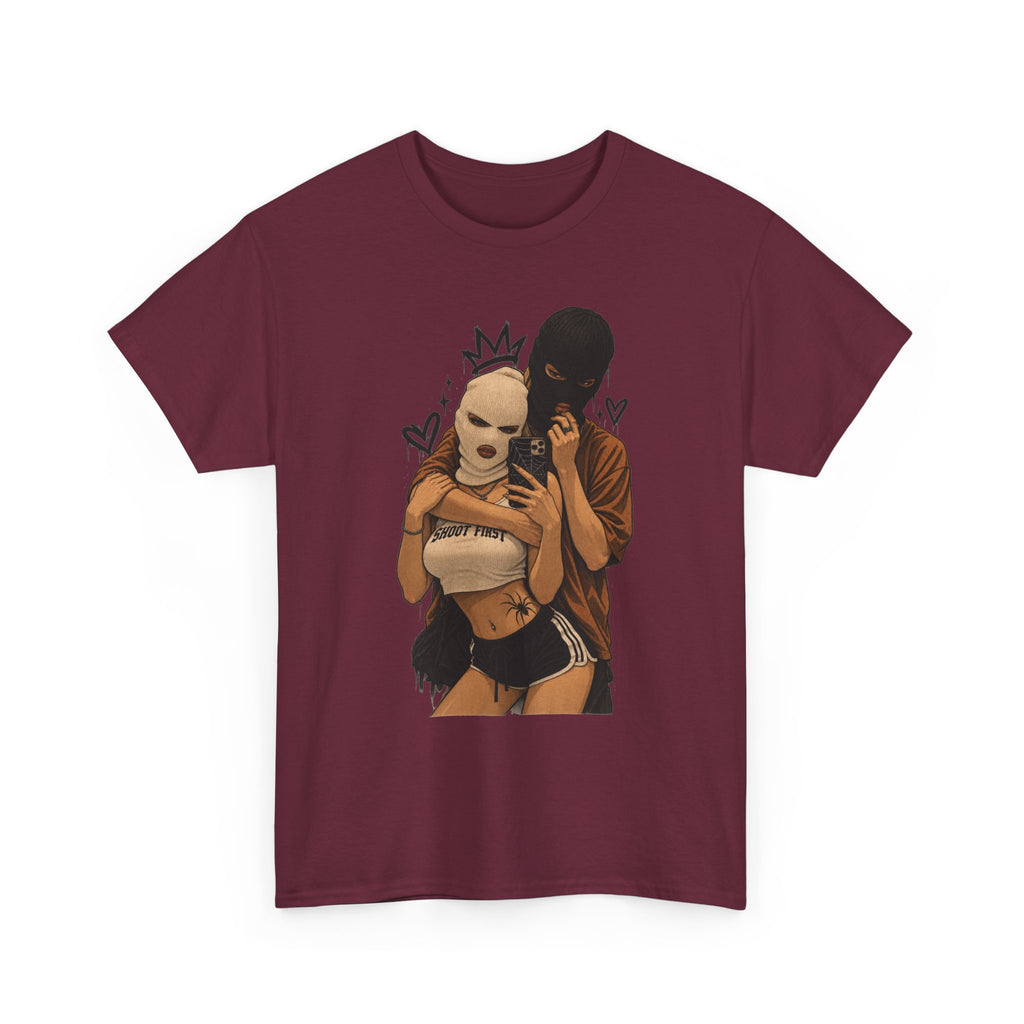 Graphic Couple Tee — 'Queen & King' Illustration