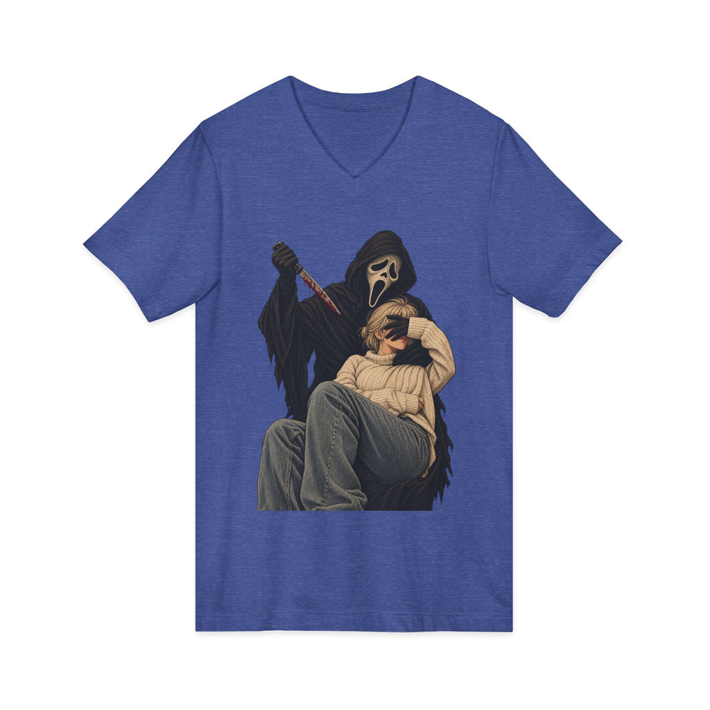 Scream Grim Reaper Graphic V-Neck Tee — Horror Movie Inspired T-Shirt