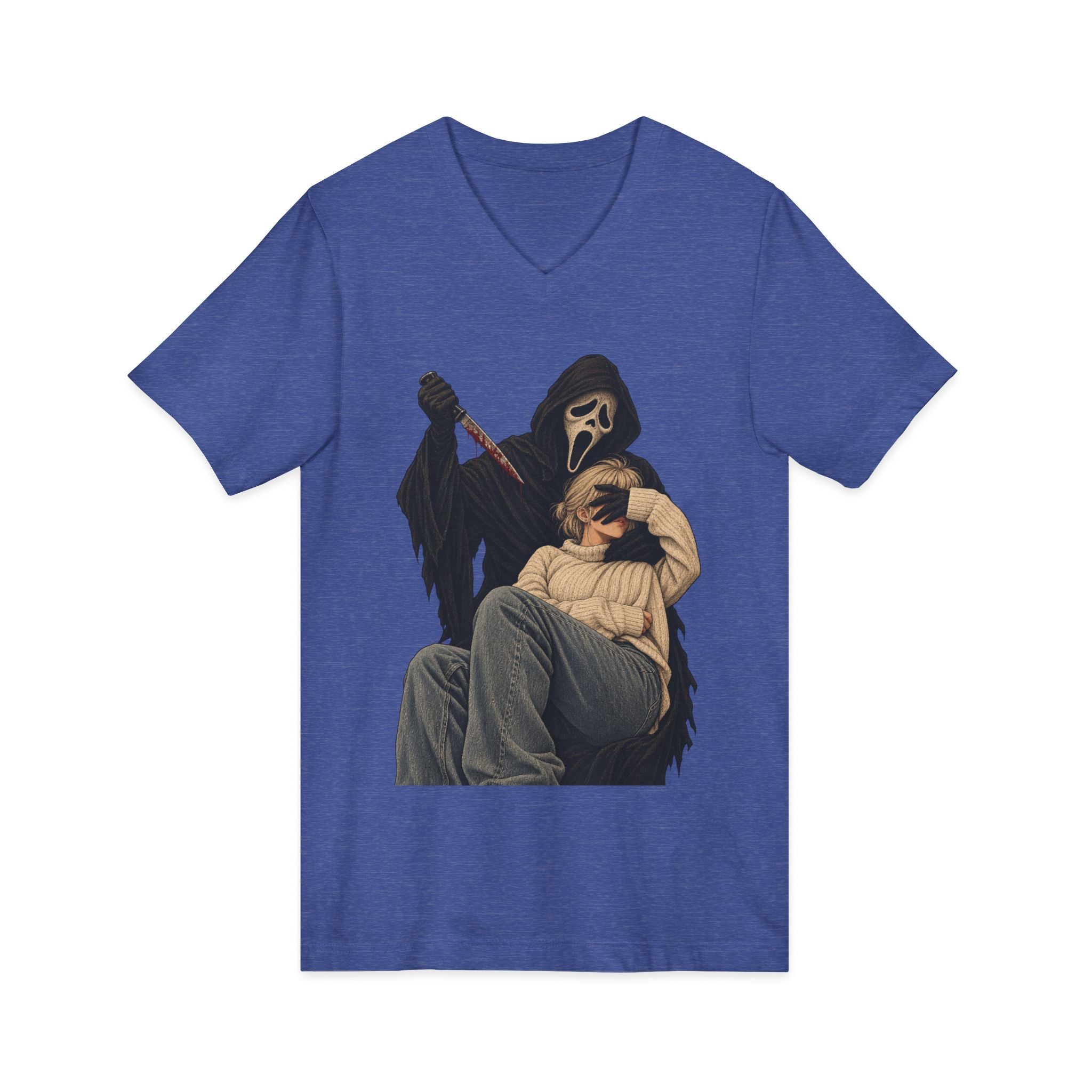 Scream Grim Reaper Graphic V-Neck Tee — Horror Movie Inspired T-Shirt