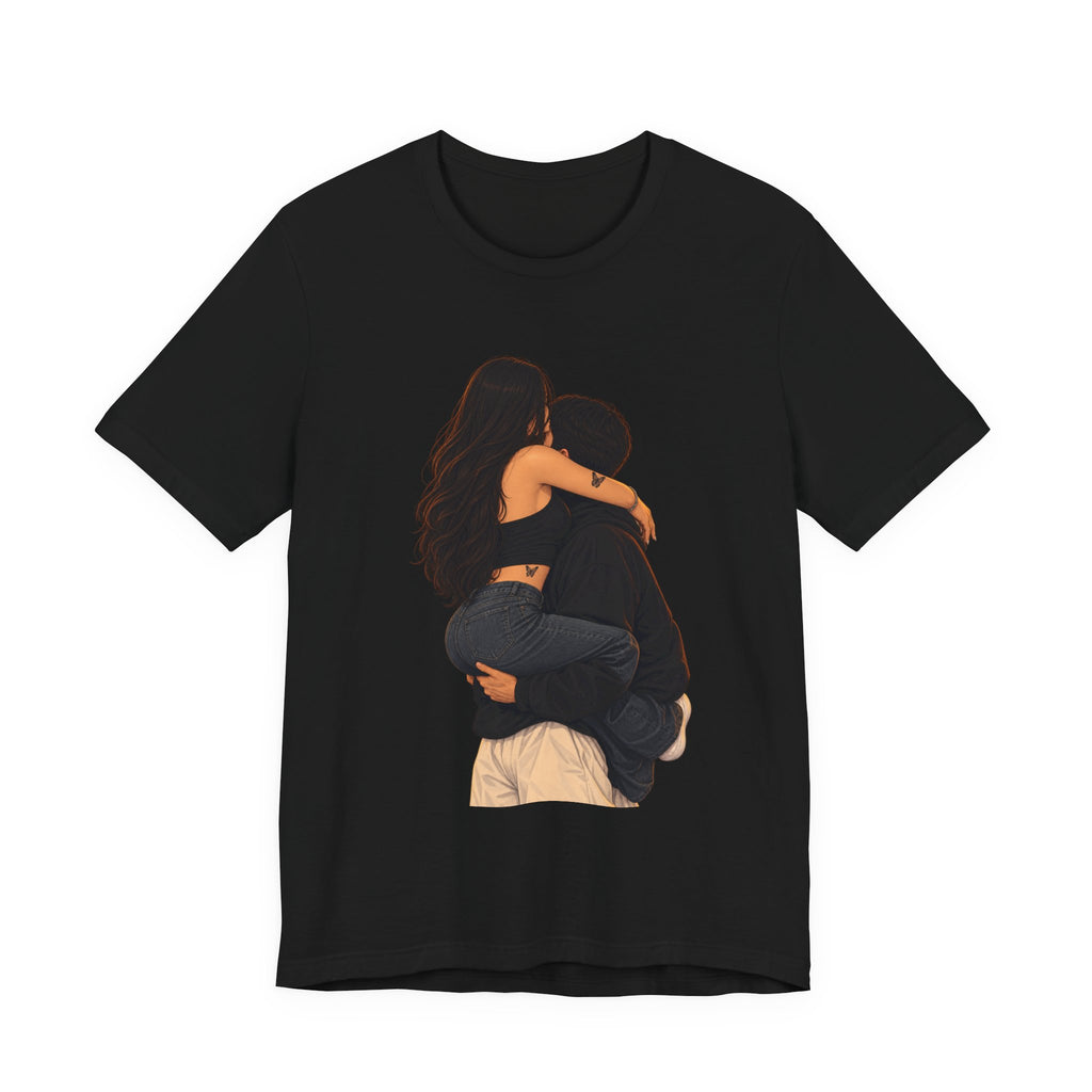 Couple Embrace T‑Shirt — Romantic Hug Graphic Tee