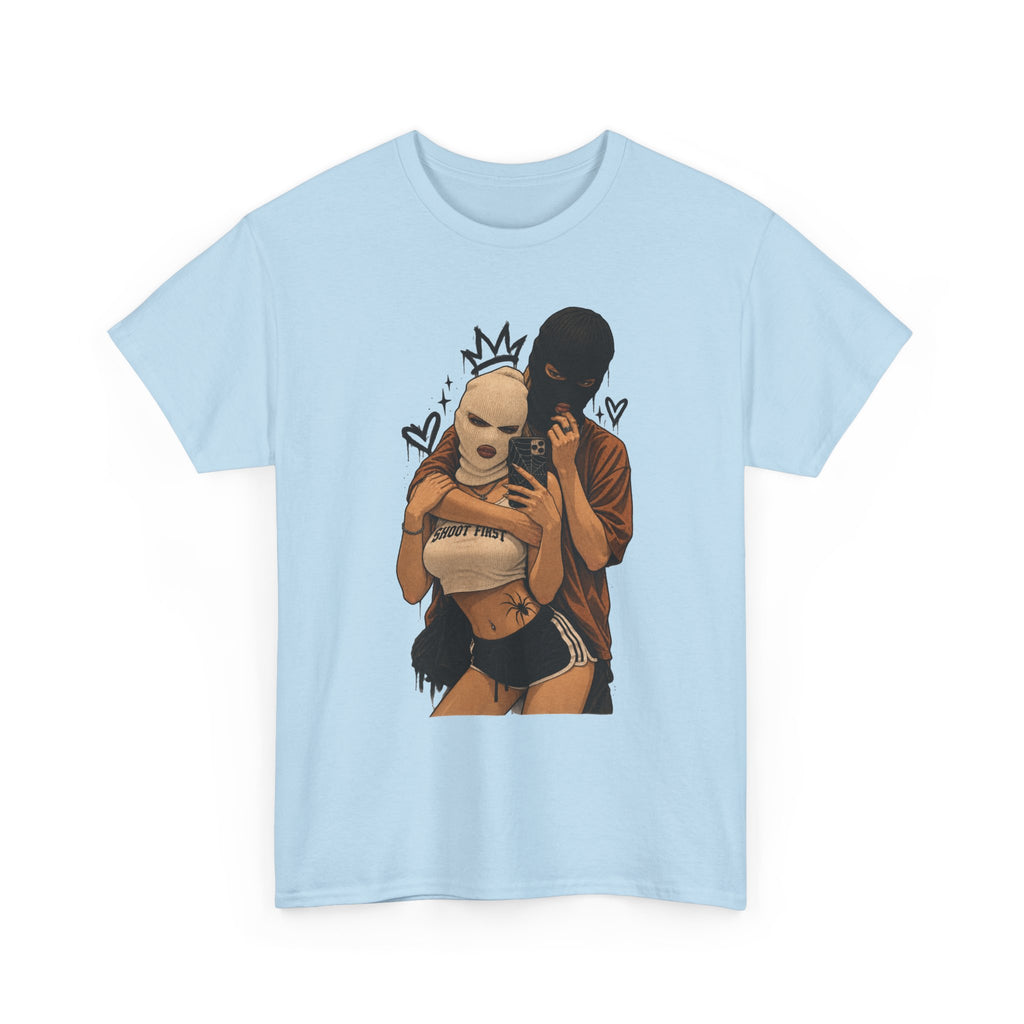 Graphic Couple Tee — 'Queen & King' Illustration