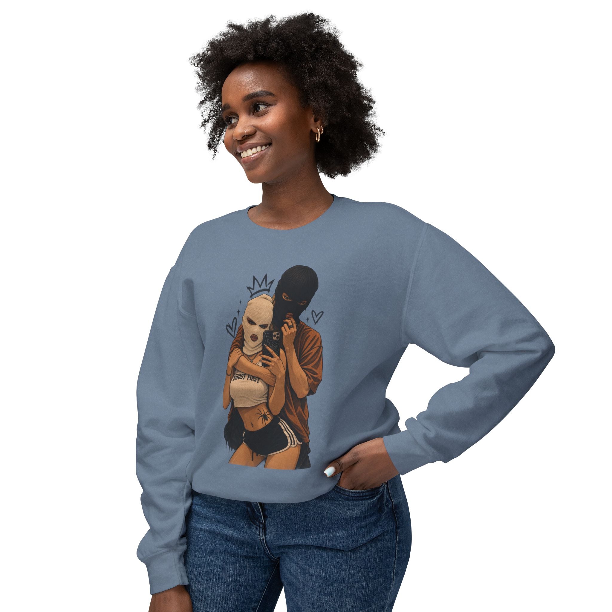 Couple Selfie Art Crewneck Sweatshirt