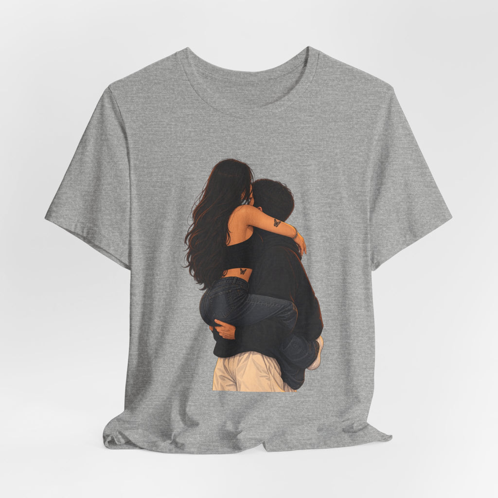 Couple Embrace T‑Shirt — Romantic Hug Graphic Tee