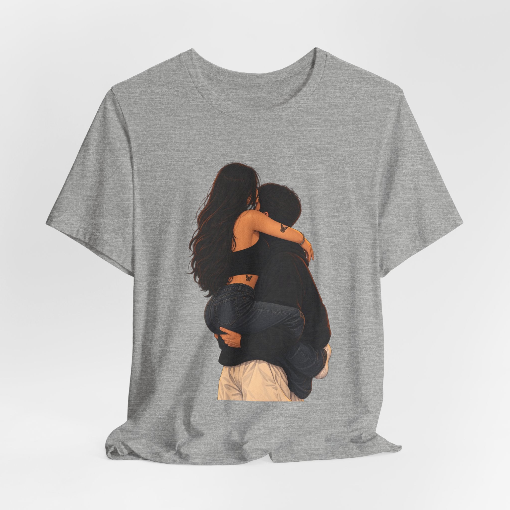 Couple Embrace T‑Shirt — Romantic Hug Graphic Tee