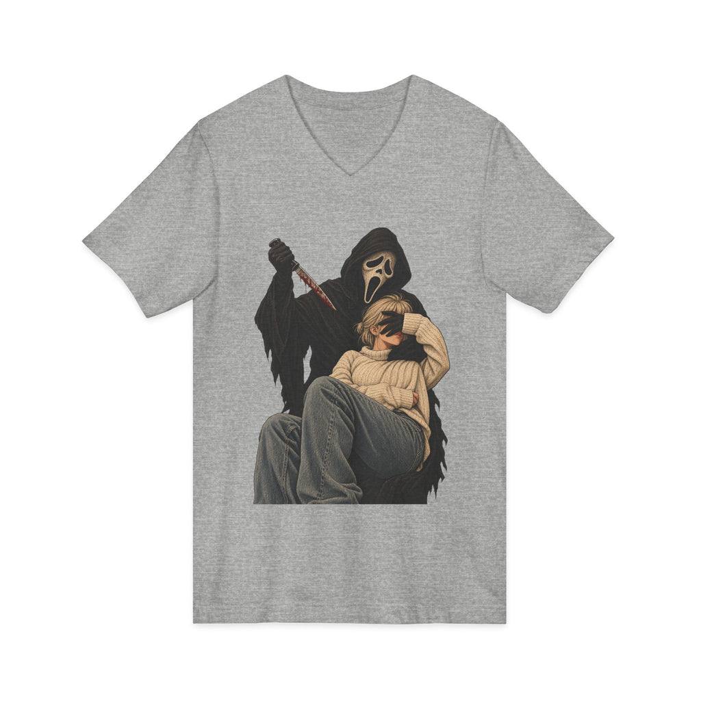 Scream Grim Reaper Graphic V-Neck Tee — Horror Movie Inspired T-Shirt