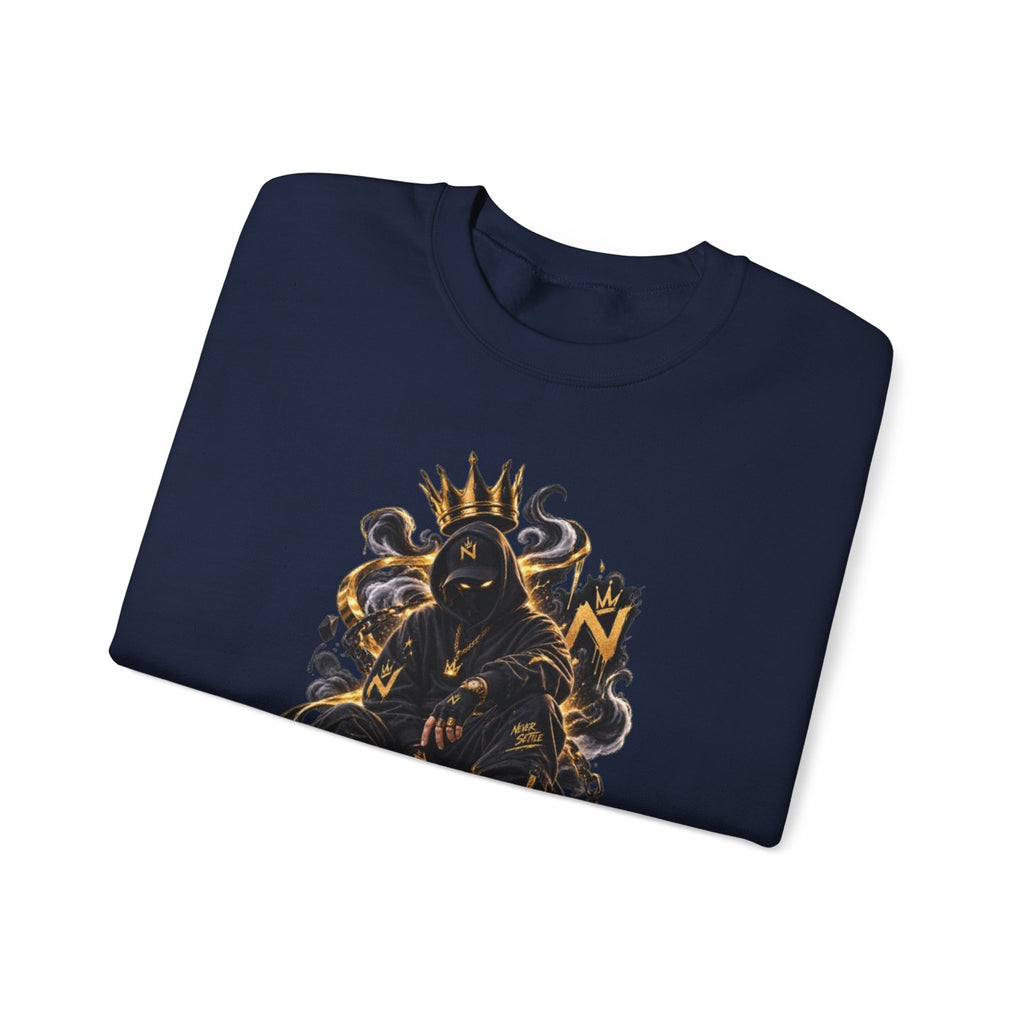 Crewneck Sweatshirt — Majestic Black Panther King Illustration