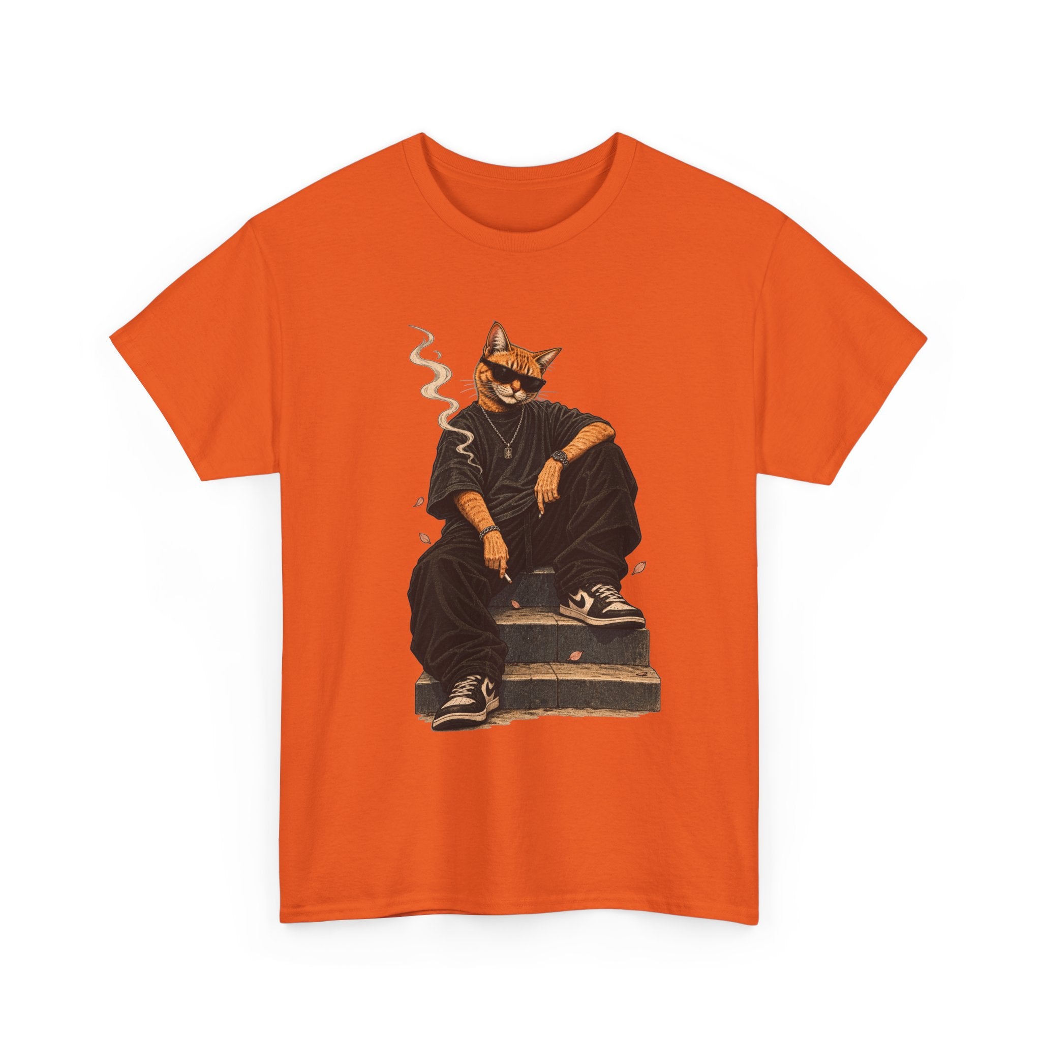 Cat Streetwear T-Shirt — Cool Cat Smoking Graphic Tee