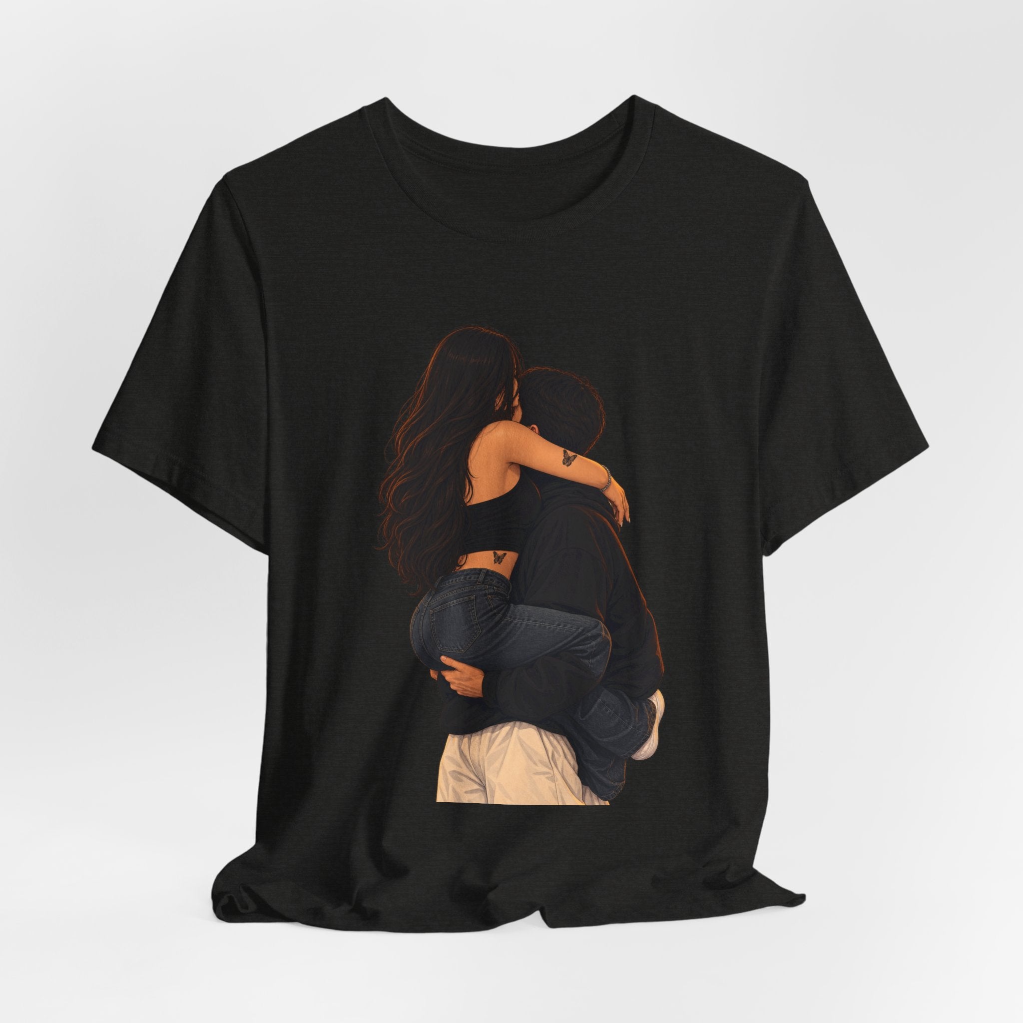 Couple Embrace T‑Shirt — Romantic Hug Graphic Tee