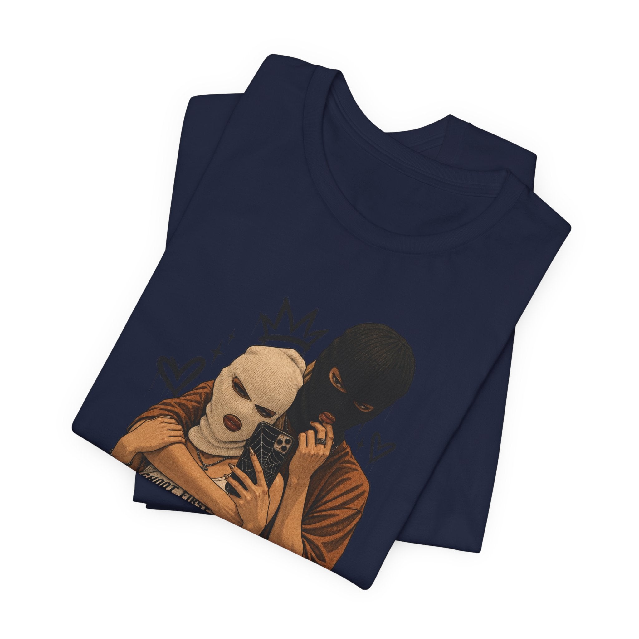Masked Couple Graphic Tee — 'Trust' Streetwear T-Shirt