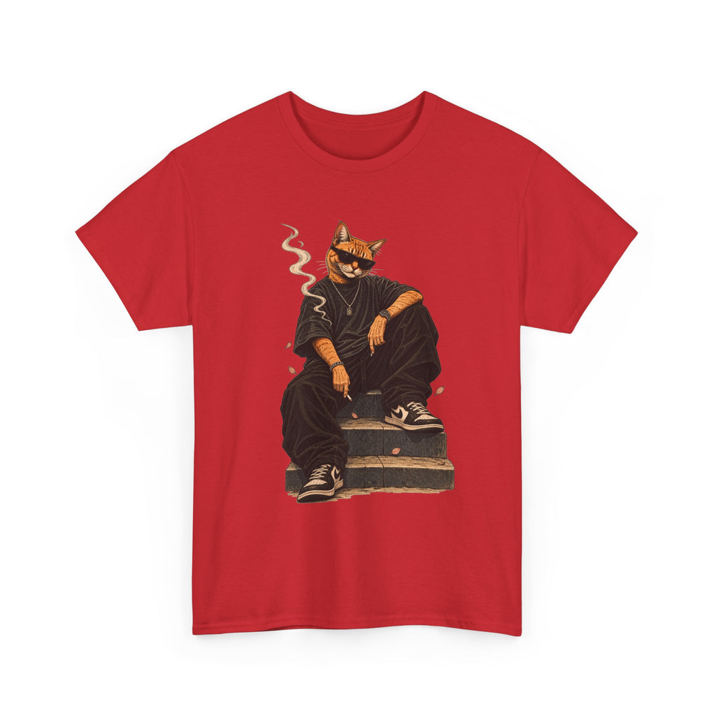 Cat Streetwear T-Shirt — Cool Cat Smoking Graphic Tee