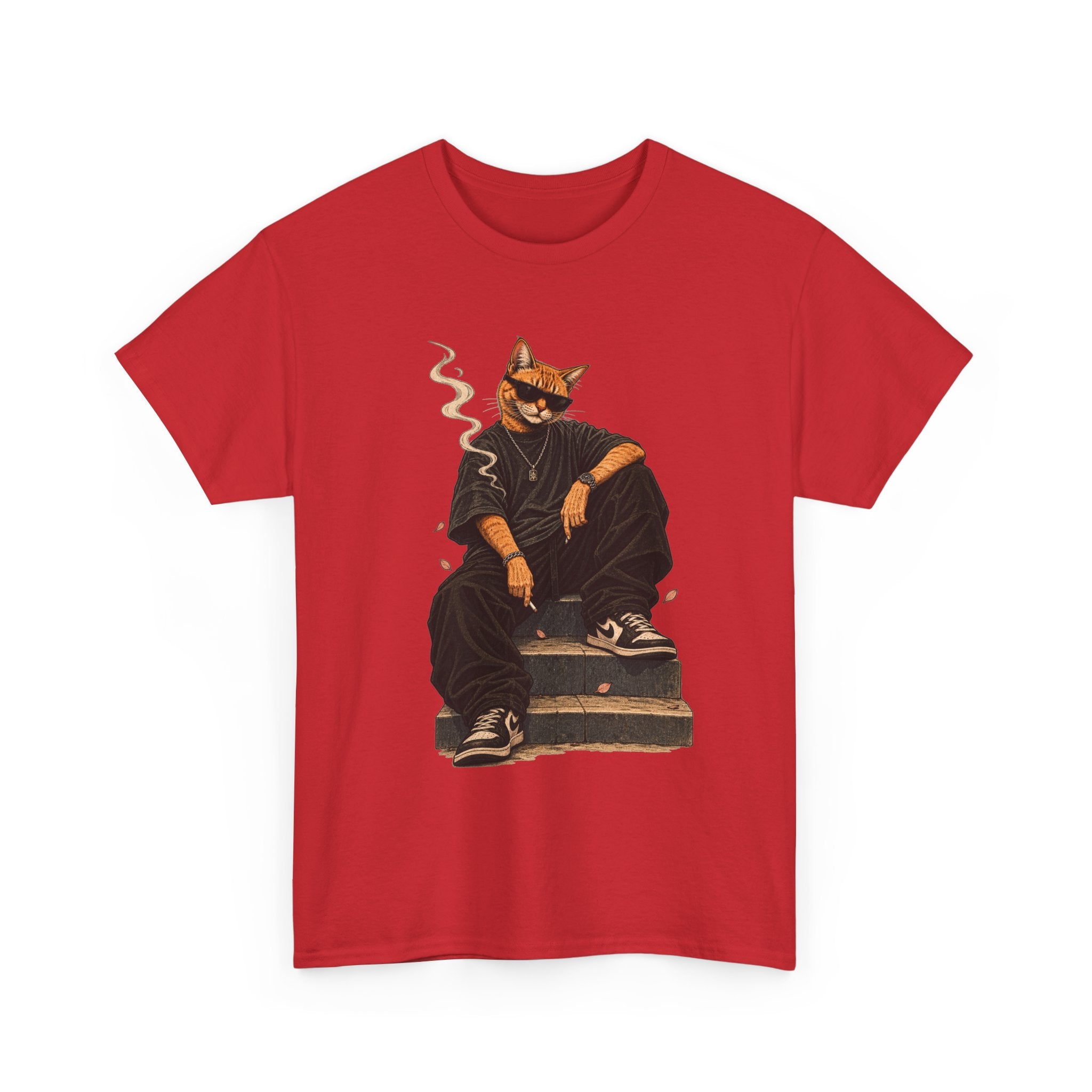 Cat Streetwear T-Shirt — Cool Cat Smoking Graphic Tee