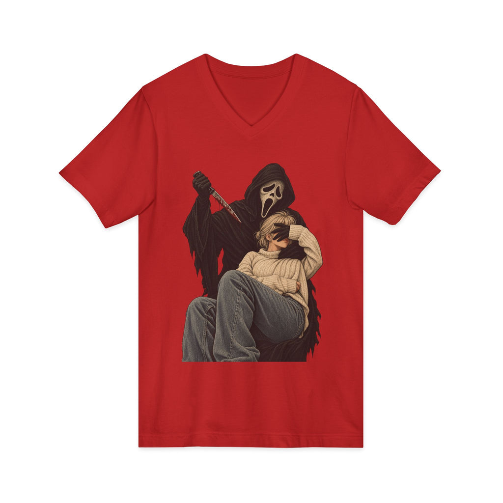 Scream Grim Reaper Graphic V-Neck Tee — Horror Movie Inspired T-Shirt