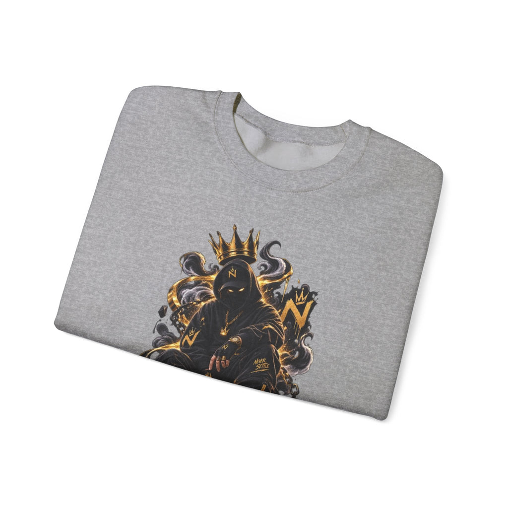 Crewneck Sweatshirt — Majestic Black Panther King Illustration