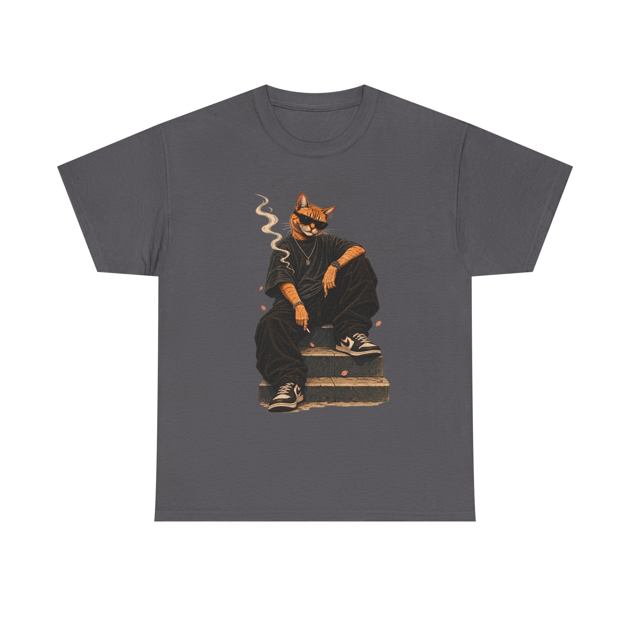 Cat Streetwear T-Shirt — Cool Cat Smoking Graphic Tee