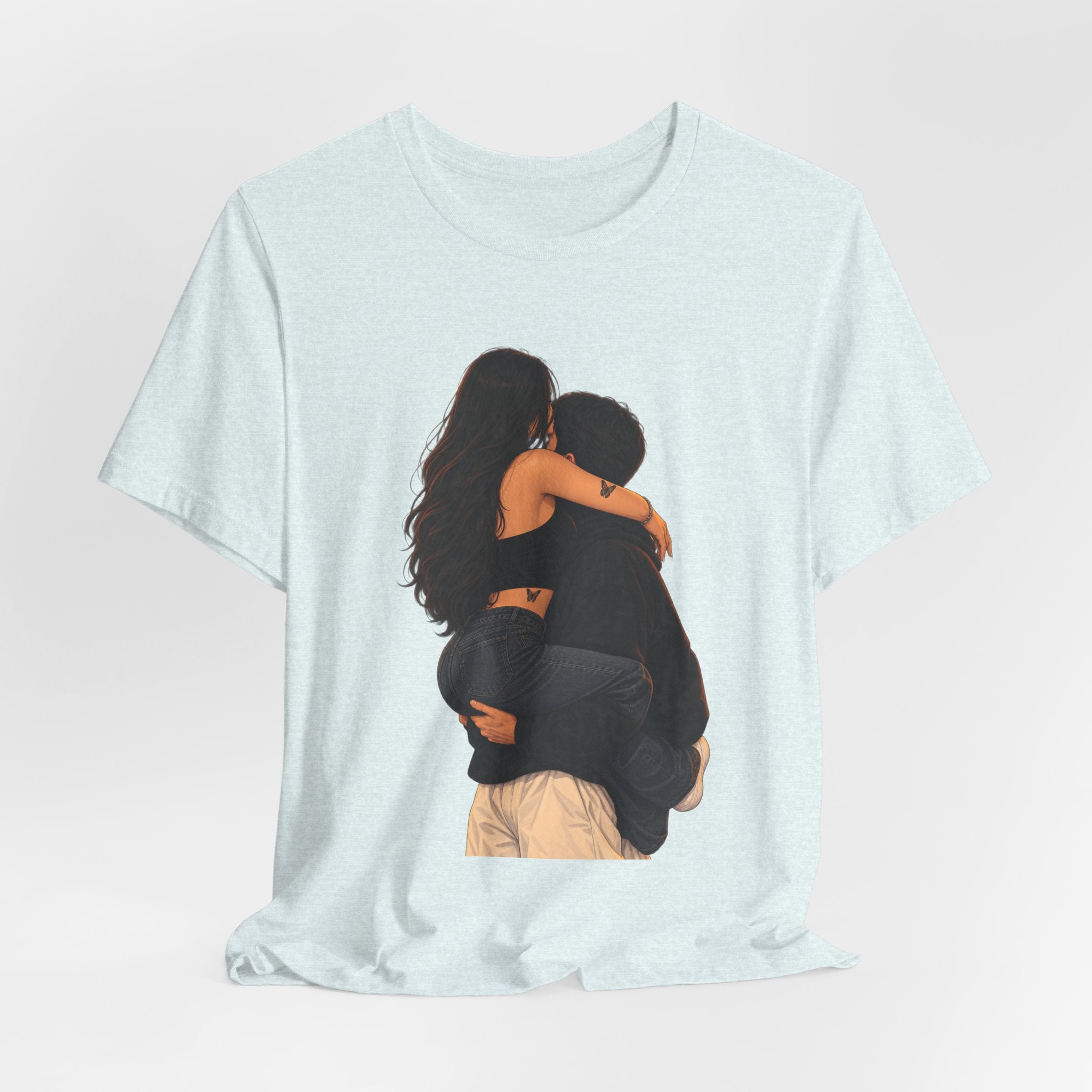 Couple Embrace T‑Shirt — Romantic Hug Graphic Tee
