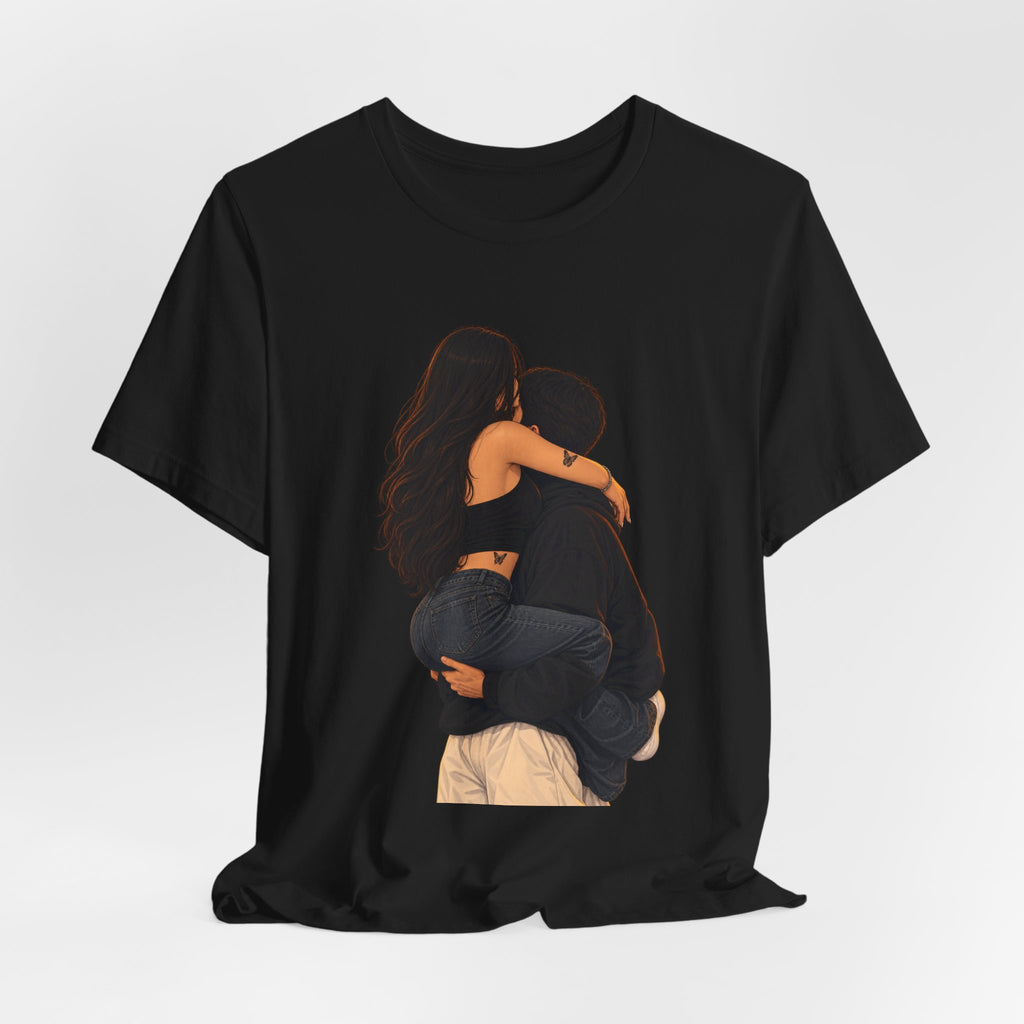 Couple Embrace T‑Shirt — Romantic Hug Graphic Tee