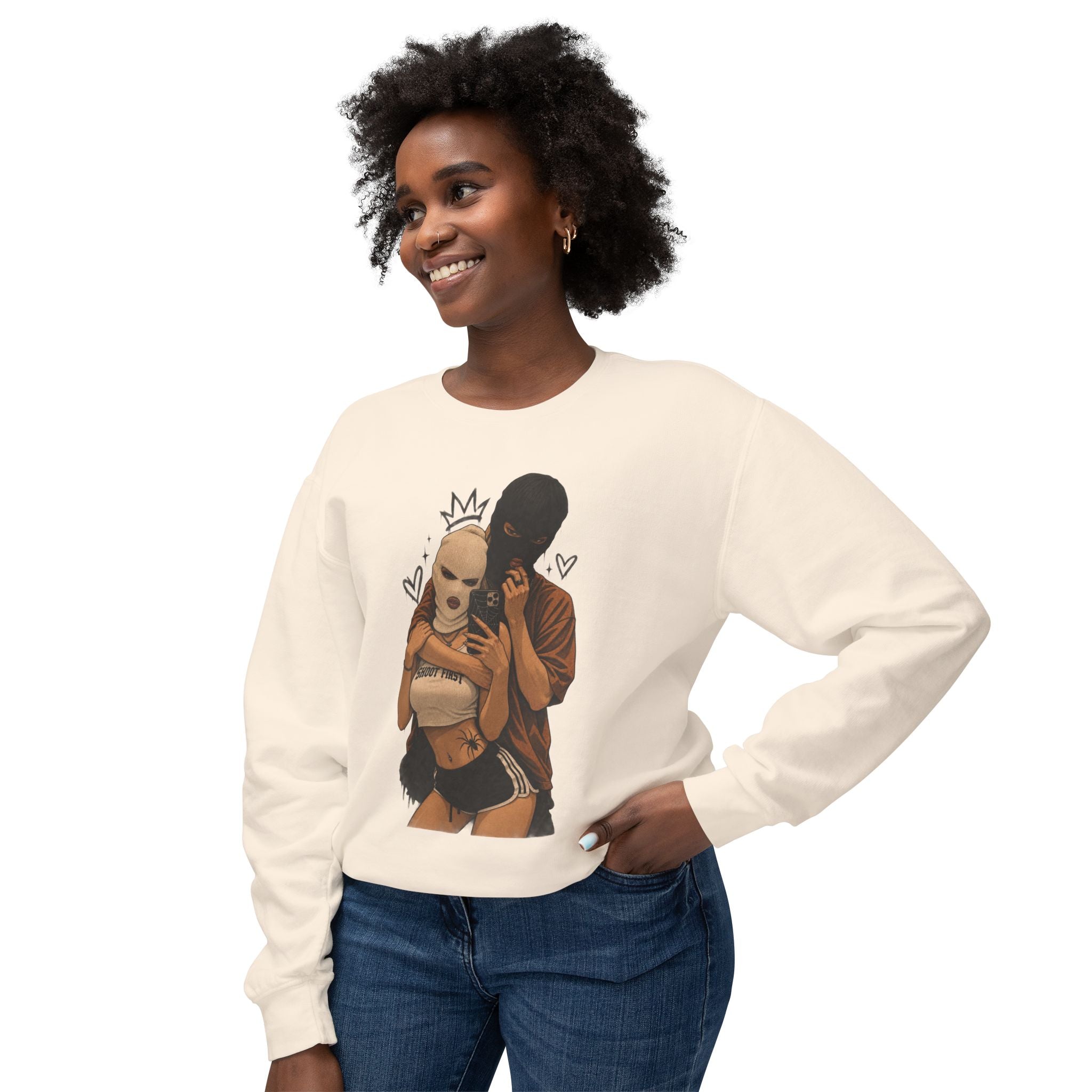 Couple Selfie Art Crewneck Sweatshirt