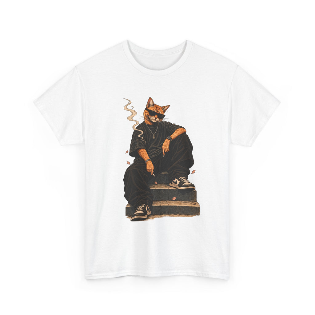 Cat Streetwear T-Shirt — Cool Cat Smoking Graphic Tee
