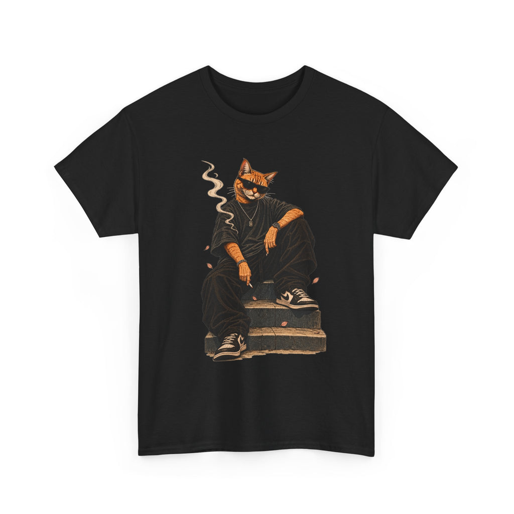 Cat Streetwear T-Shirt — Cool Cat Smoking Graphic Tee