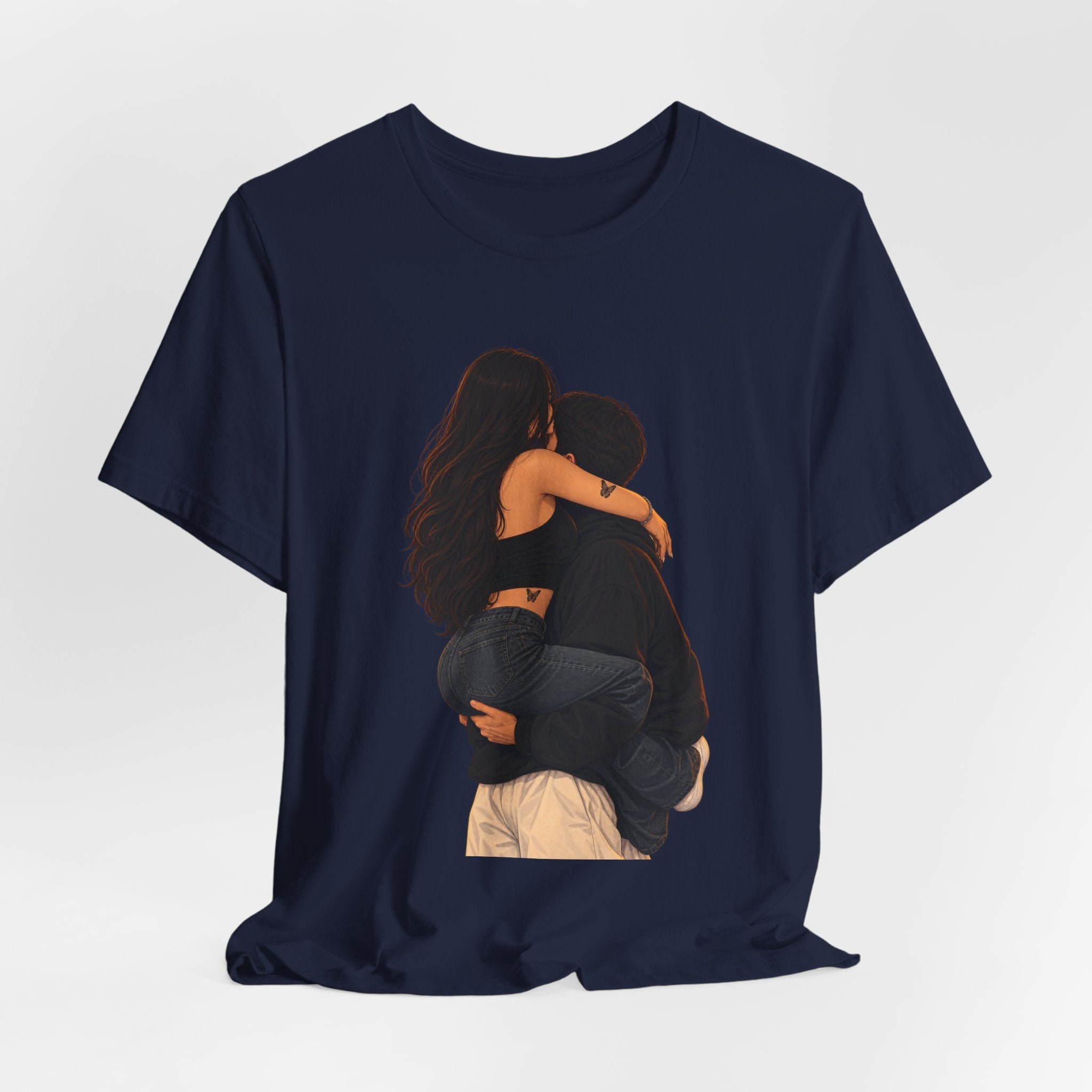 Couple Embrace T‑Shirt — Romantic Hug Graphic Tee