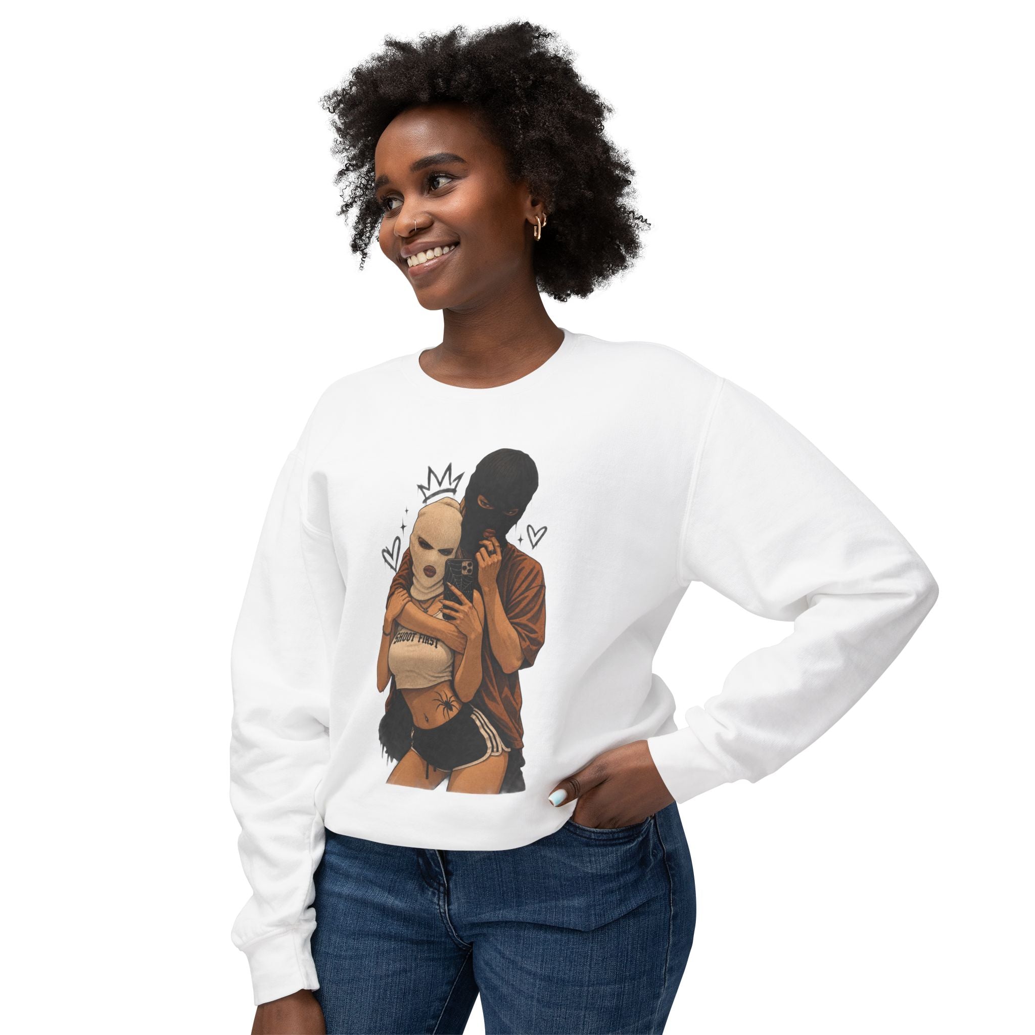 Couple Selfie Art Crewneck Sweatshirt
