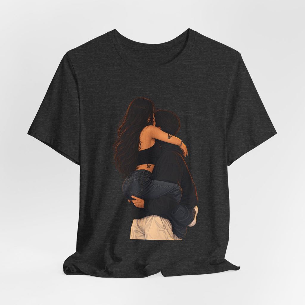 Couple Embrace T‑Shirt — Romantic Hug Graphic Tee
