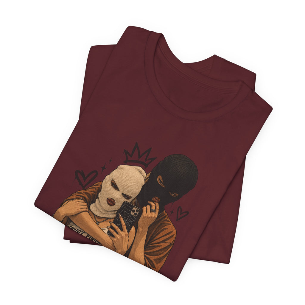 Masked Couple Graphic Tee — 'Trust' Streetwear T-Shirt