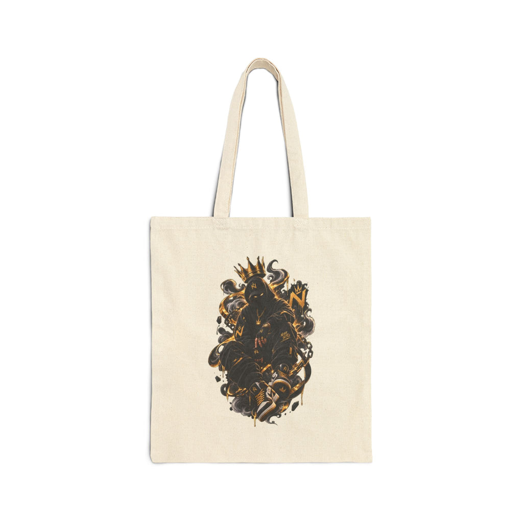 Canvas Tote Bag — Dark Floral Skull Art Print