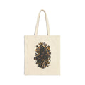 Canvas Tote Bag — Dark Floral Skull Art Print