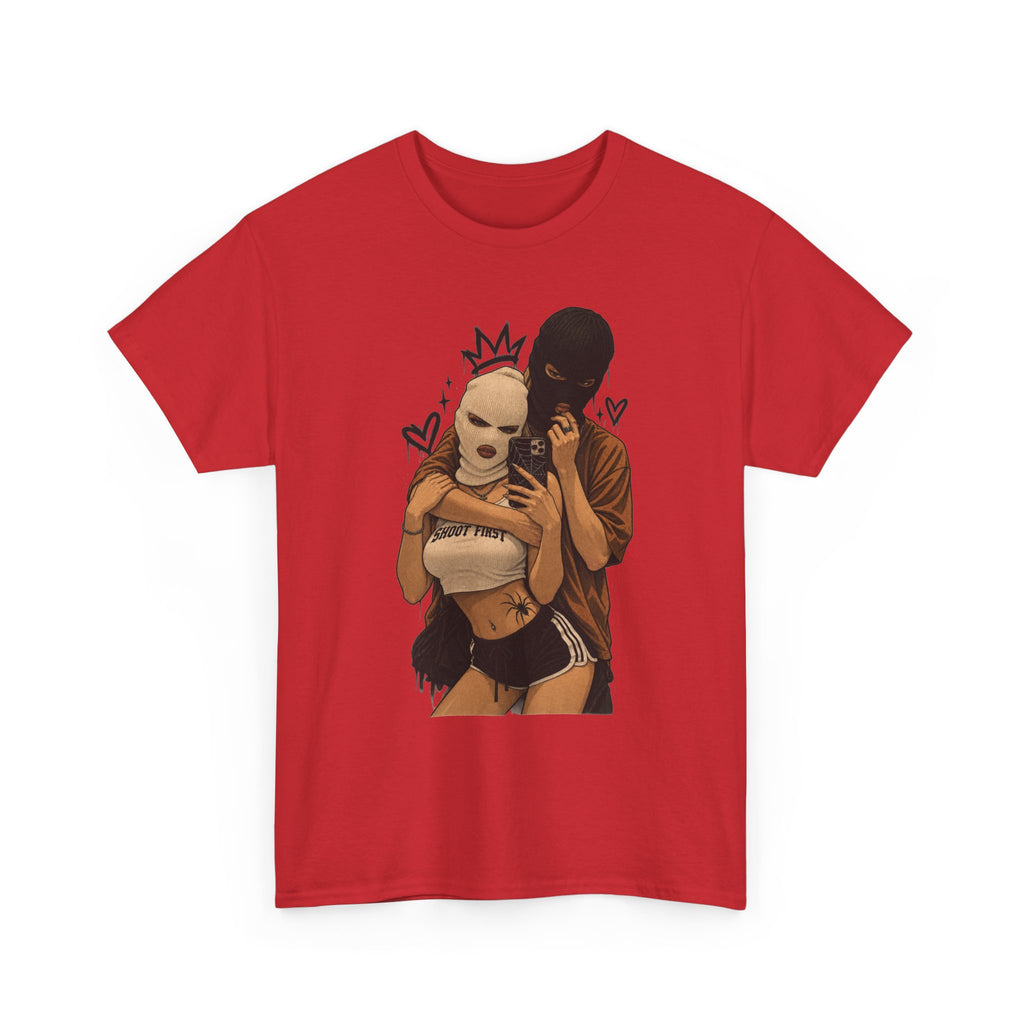 Graphic Couple Tee — 'Queen & King' Illustration