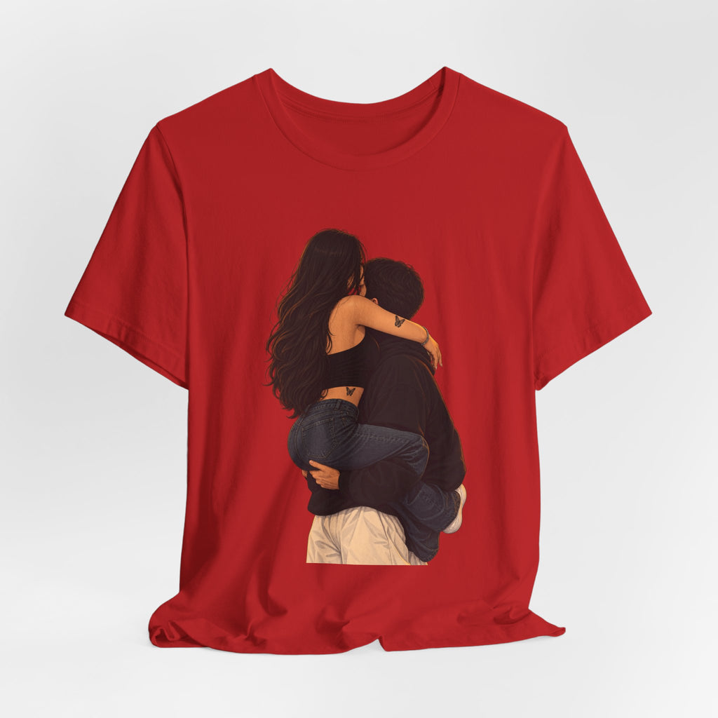 Couple Embrace T‑Shirt — Romantic Hug Graphic Tee