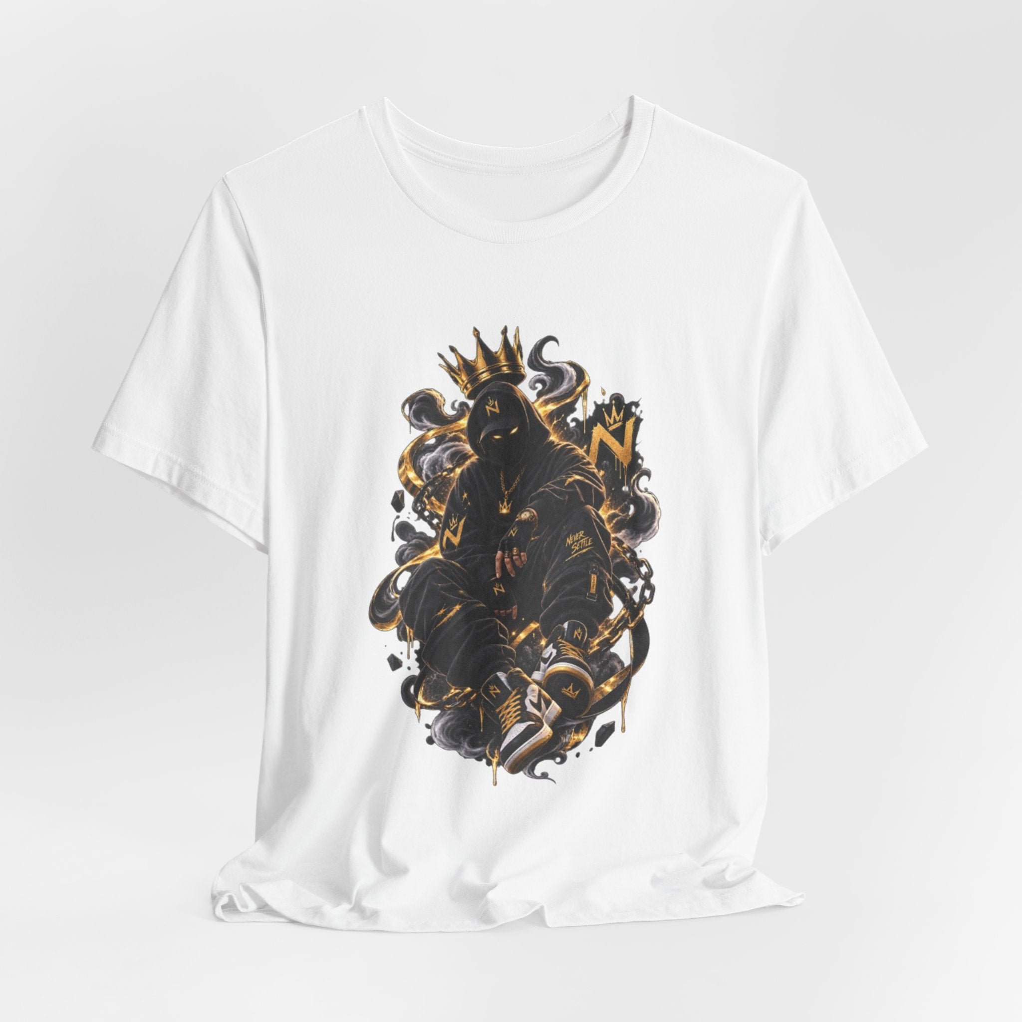 King of Shadows Graphic Tee — Dark Crowned Skull Design