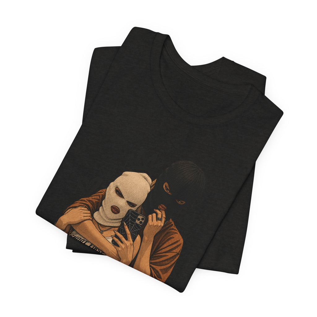 Masked Couple Graphic Tee — 'Trust' Streetwear T-Shirt