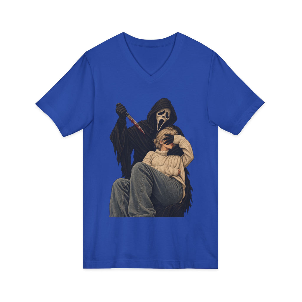 Scream Grim Reaper Graphic V-Neck Tee — Horror Movie Inspired T-Shirt