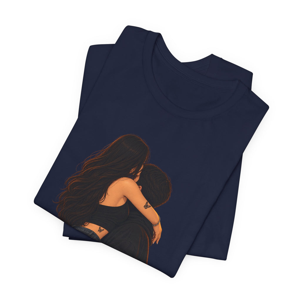 Couple Embrace T‑Shirt — Romantic Hug Graphic Tee