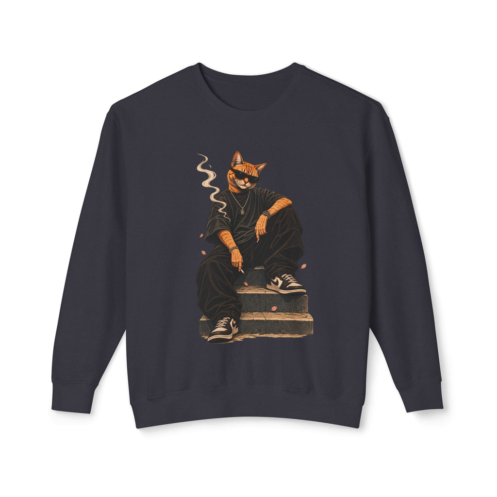 Cool Cat Crewneck Sweatshirt — Streetwear Cat Graphic