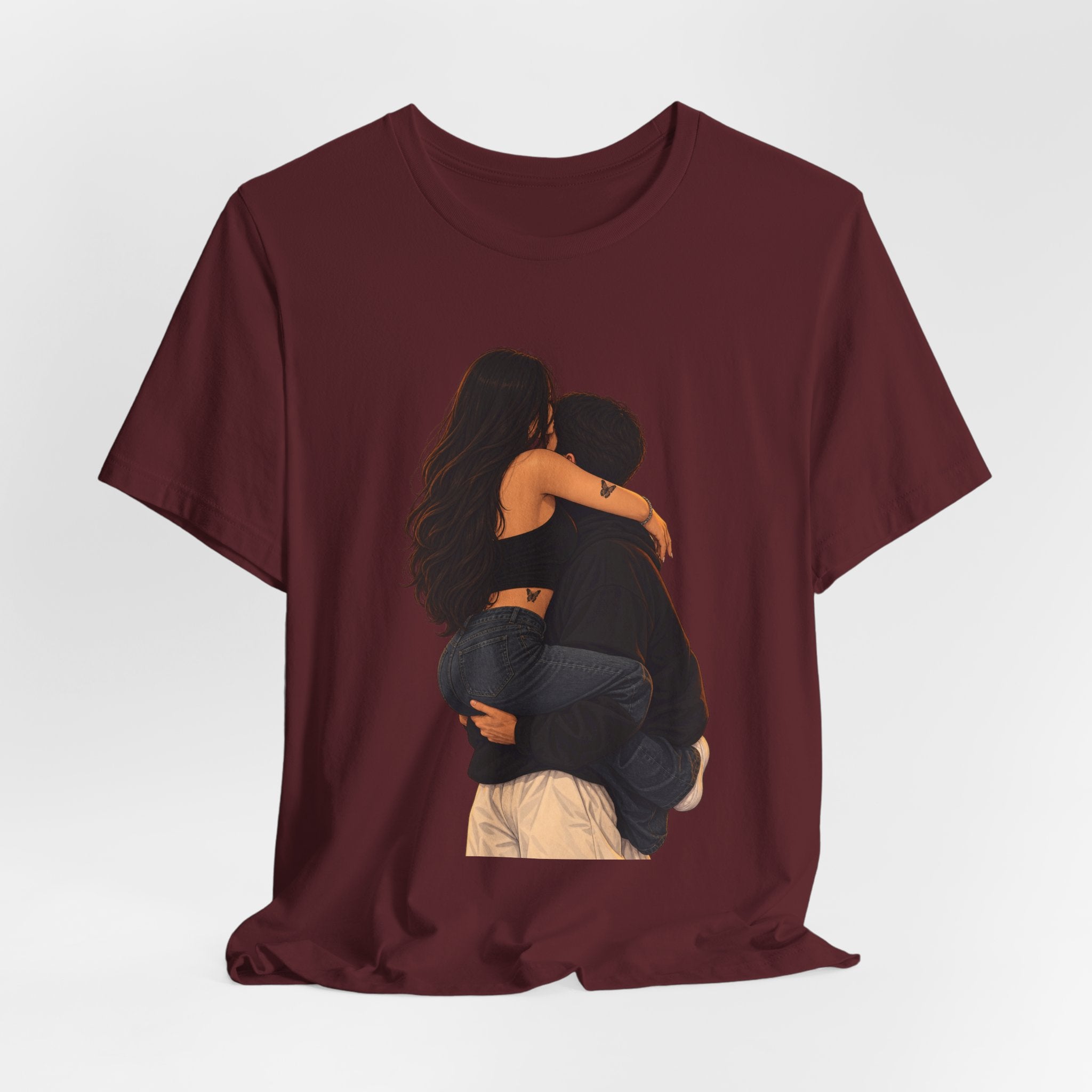 Couple Embrace T‑Shirt — Romantic Hug Graphic Tee