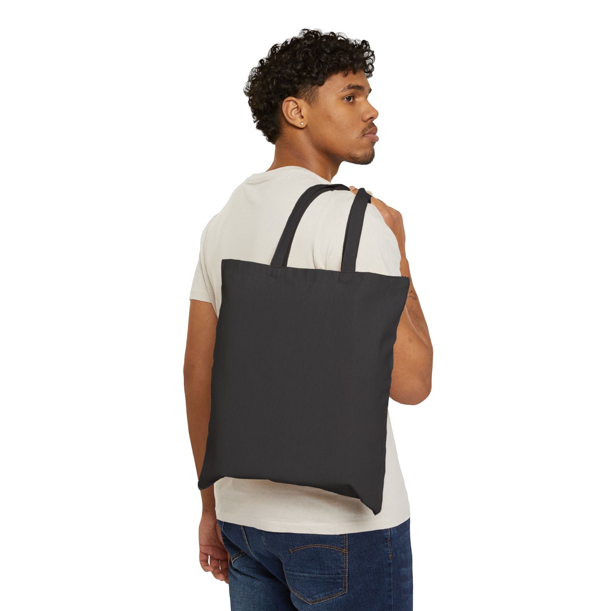 Canvas Tote Bag — Dark Floral Skull Art Print
