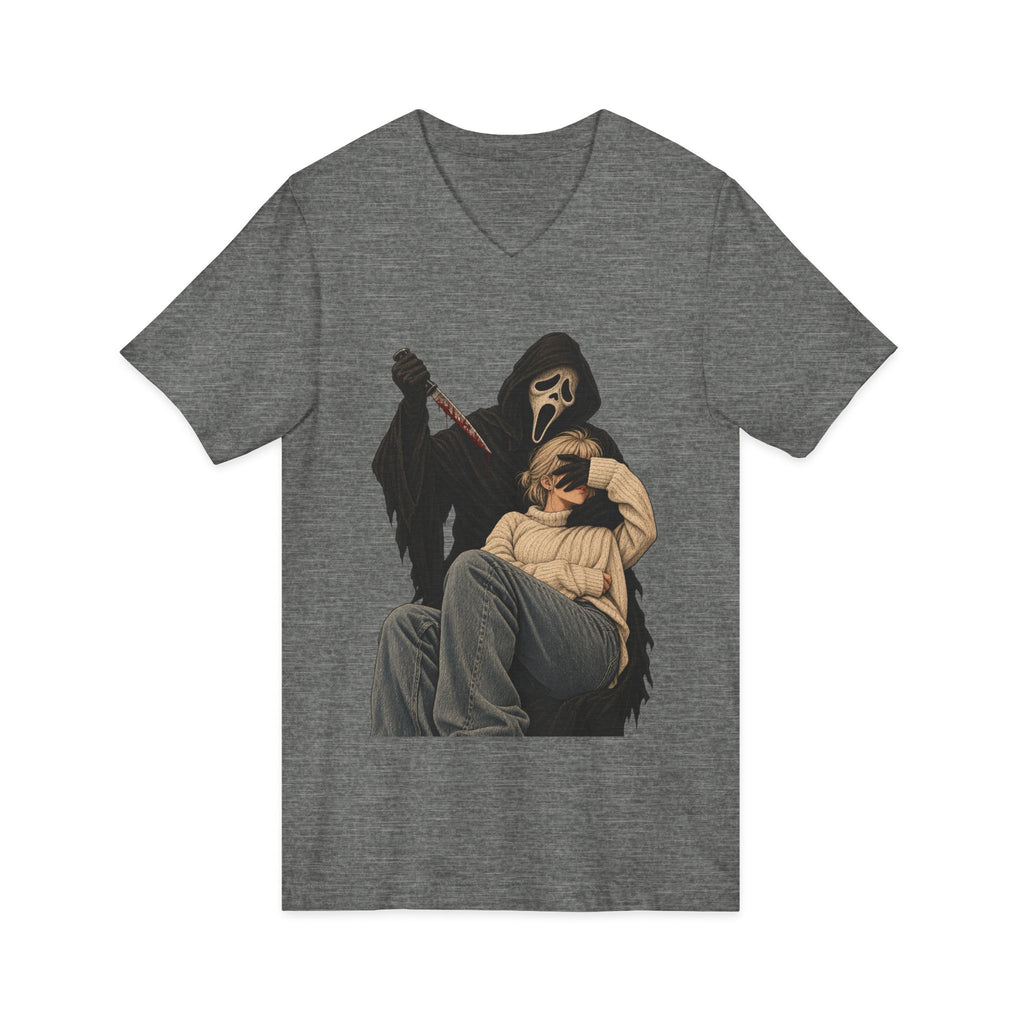 Scream Grim Reaper Graphic V-Neck Tee — Horror Movie Inspired T-Shirt
