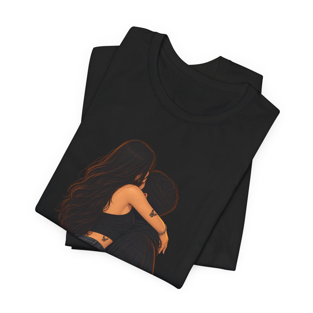 Couple Embrace T‑Shirt — Romantic Hug Graphic Tee