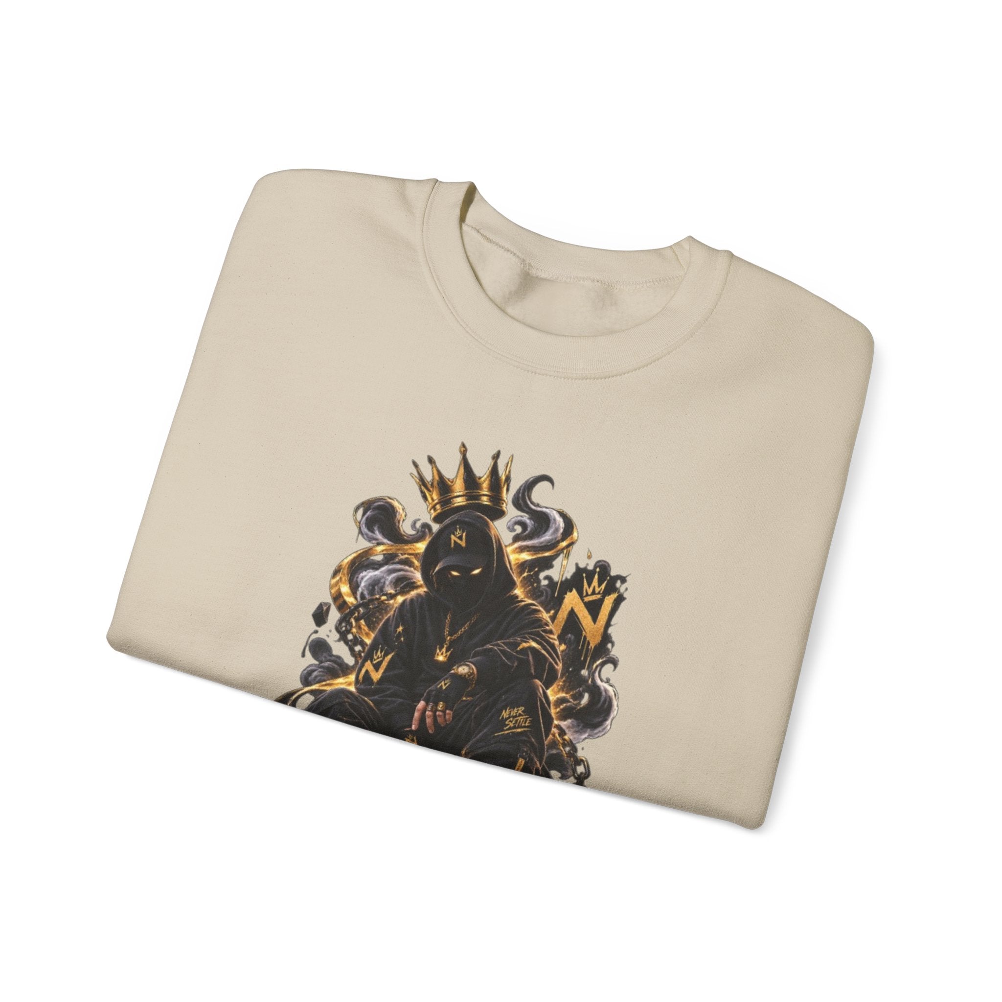 Crewneck Sweatshirt — Majestic Black Panther King Illustration