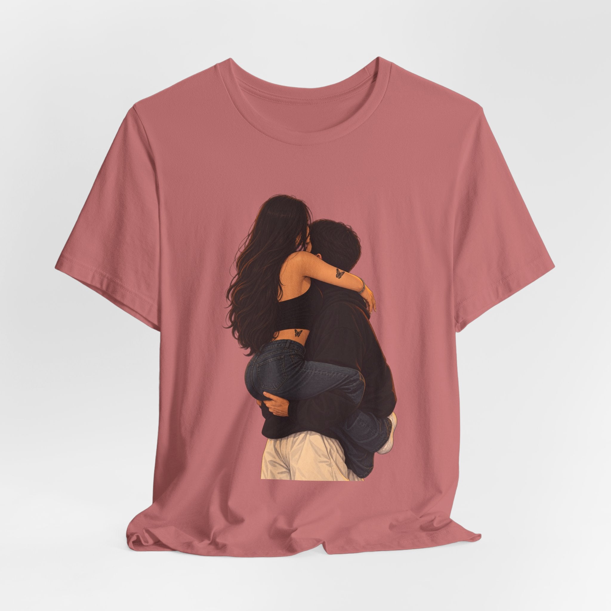 Couple Embrace T‑Shirt — Romantic Hug Graphic Tee