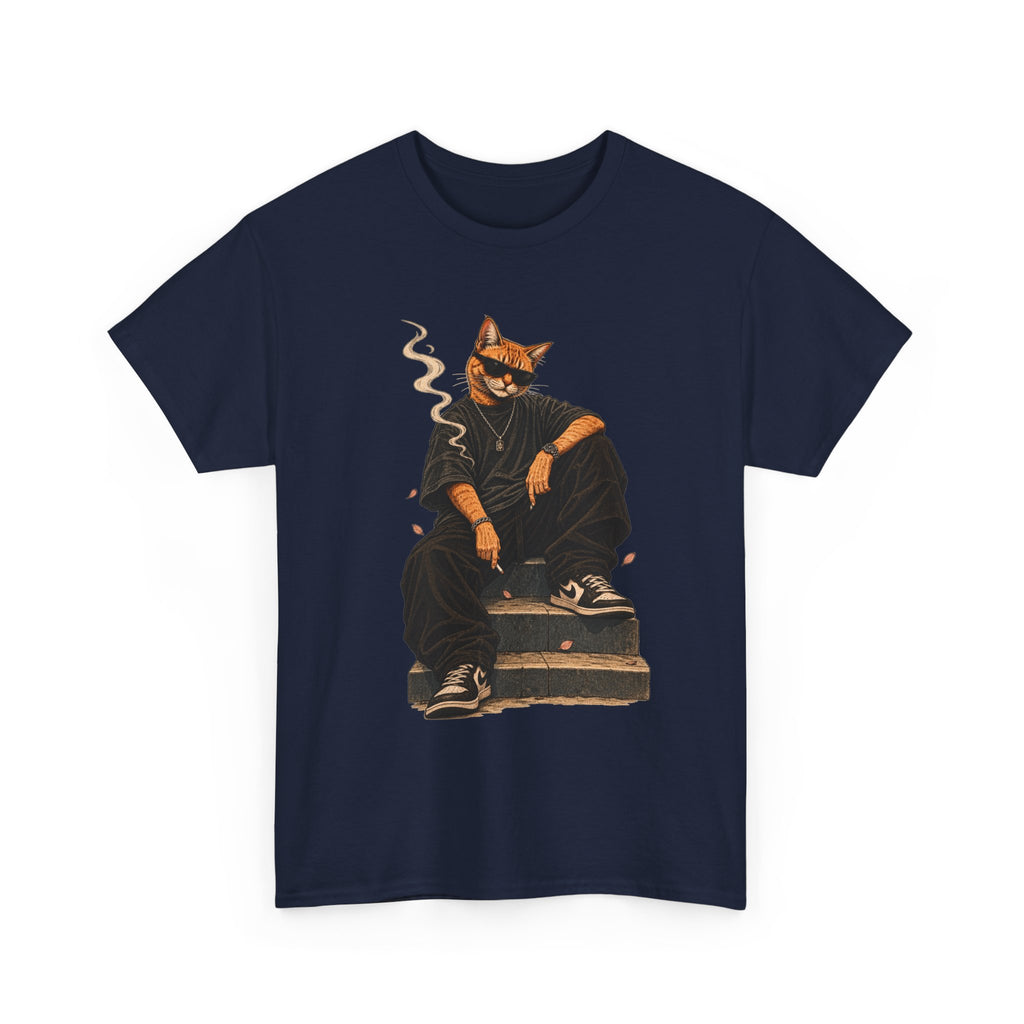 Cat Streetwear T-Shirt — Cool Cat Smoking Graphic Tee
