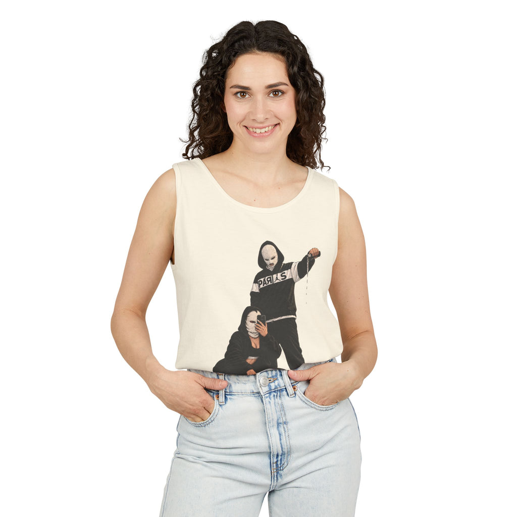 Street Style Tank Top — Graphic Masked Duo Illustration