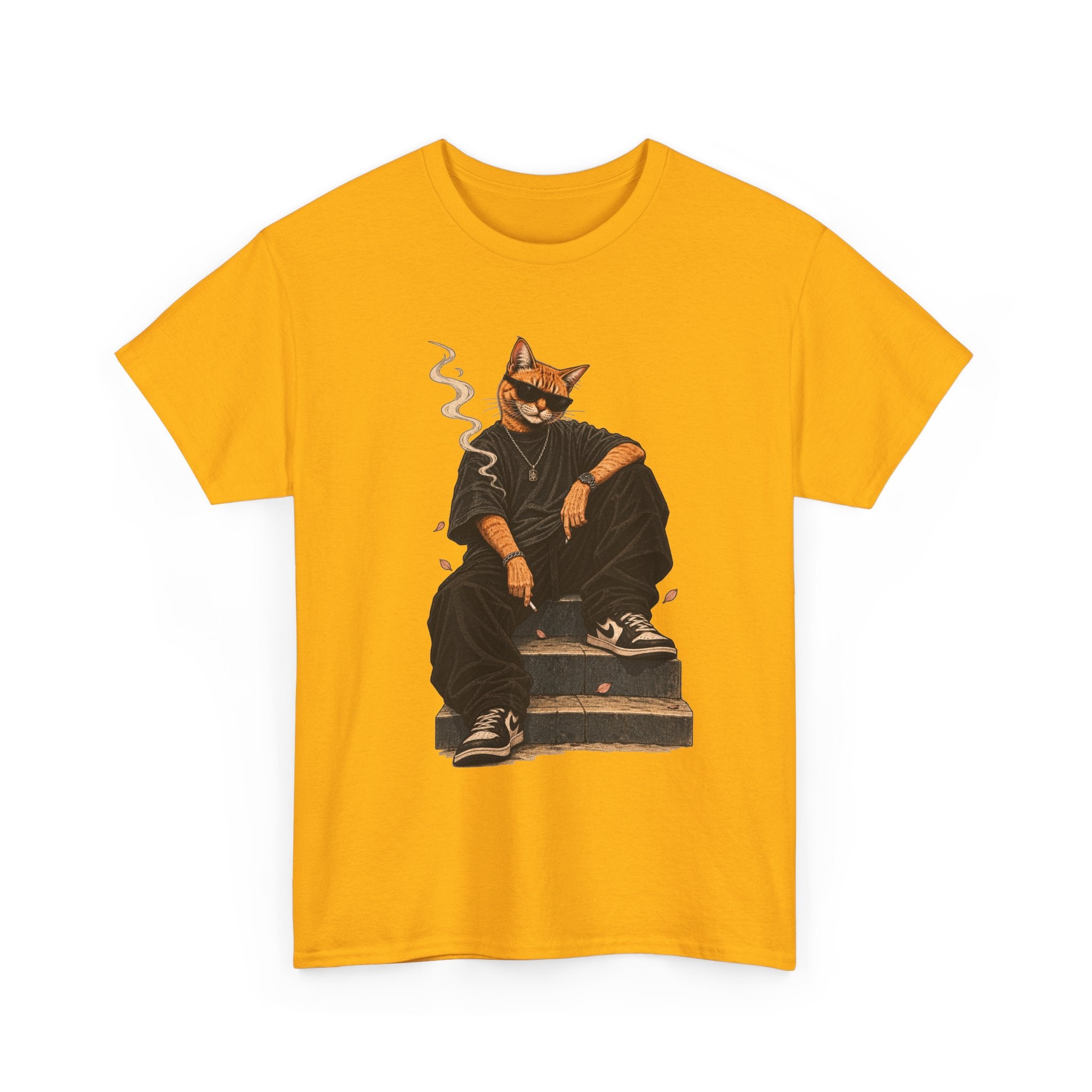 Cat Streetwear T-Shirt — Cool Cat Smoking Graphic Tee