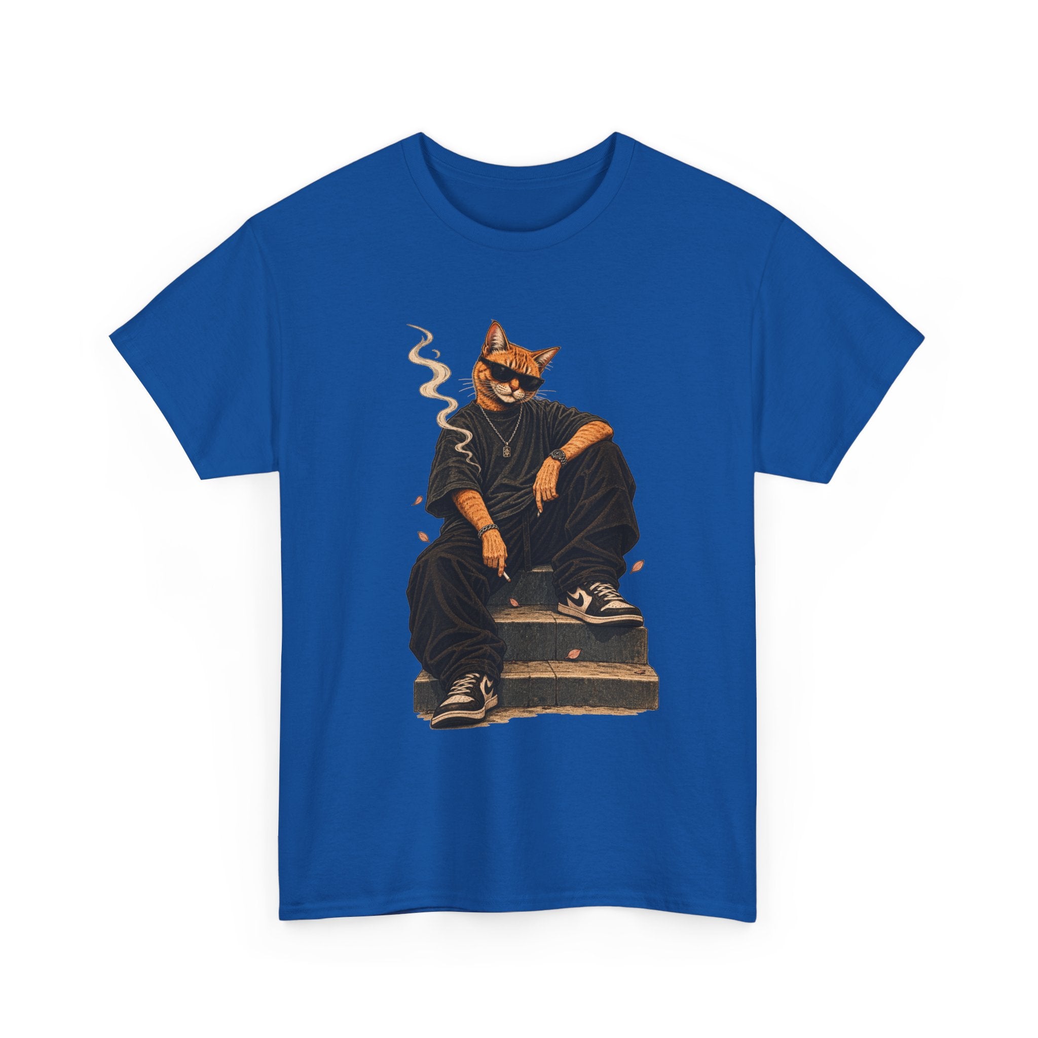 Cat Streetwear T-Shirt — Cool Cat Smoking Graphic Tee